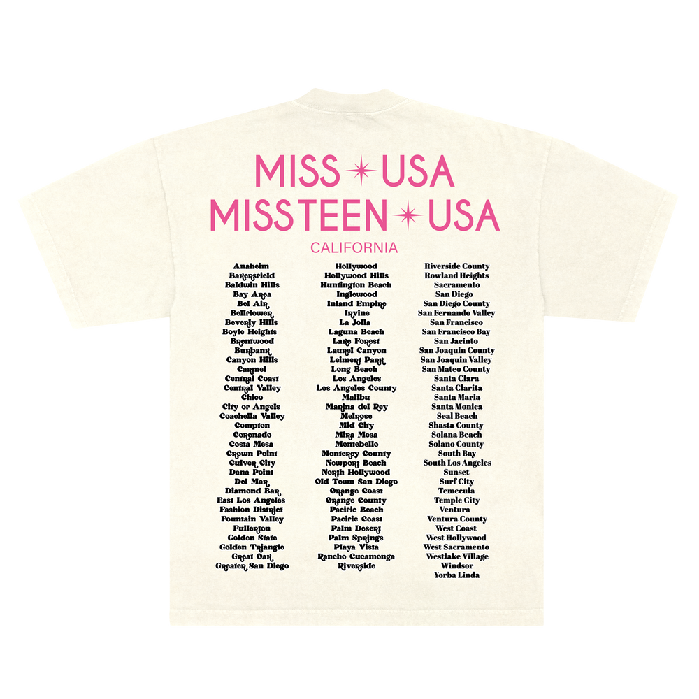MISS CALIFORNIA USA PALM SPRINGS EXCLUSIVE TEE - OFF WHITE